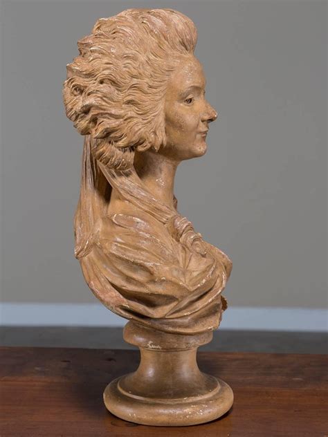 Antique French Terracotta Plaster Bust Of Marie Antoinette