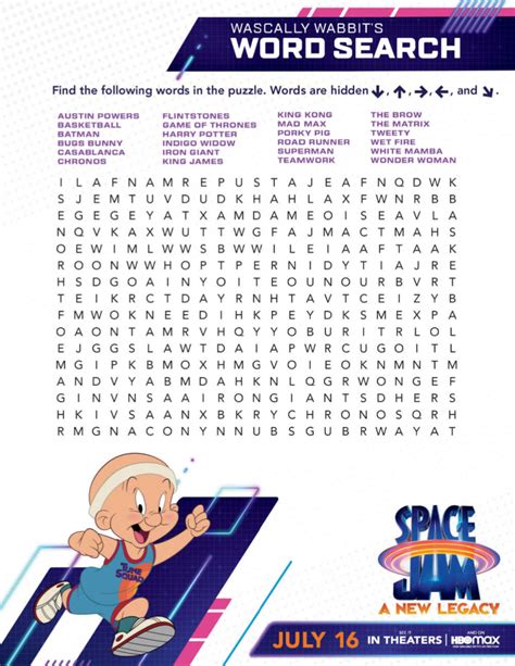 Free Printable Space Jam Word Search Mama Likes This