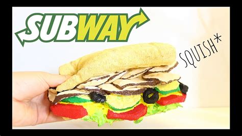 Diy Subway Sandwich Squishy Tutorial Youtube