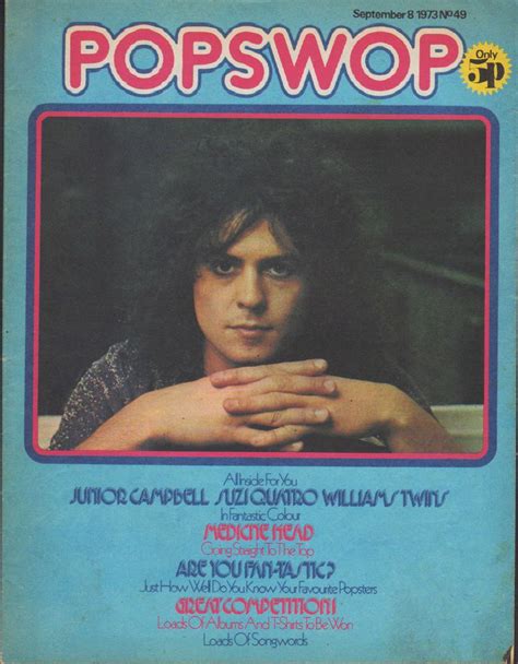 Marc Bolan On Magazine Cover 1973 David And Andy Williams Suzi Quatro