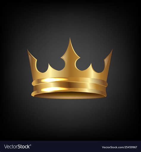 Golden Crown Isolated Black Background Royalty Free Vector