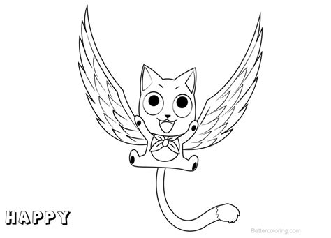 Fairy Tail Coloring Pages Happy Free Printable Coloring Pages