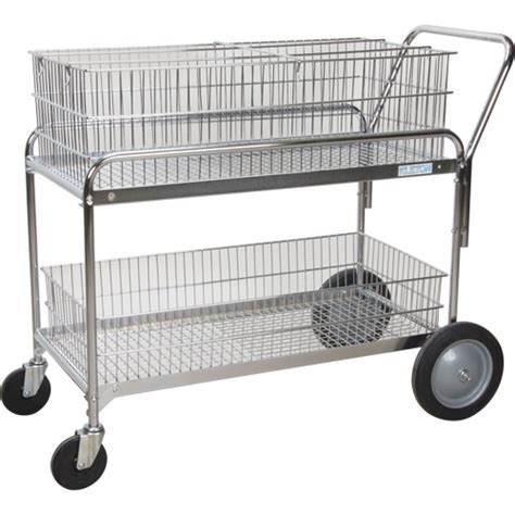 The rope hanging on the cute mail organizer is adorable to look at while its overall design is kept current with the use of the metal wire mesh. KLETON Wire Mesh Office Mail Cart | SCN Industrial