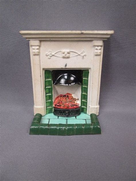 Vintage Miniature Doll House Fireplace With Fender And Fire Etsy