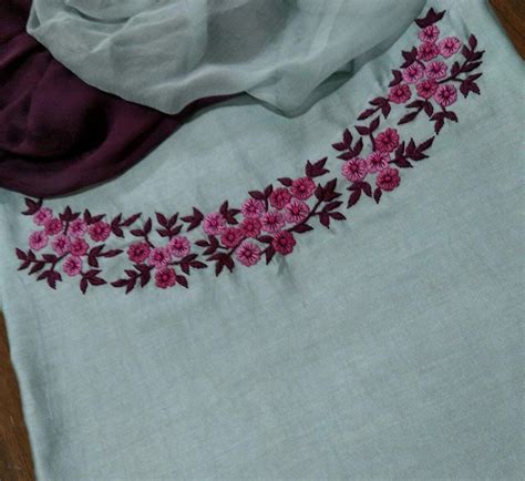 Simple Hand Embroidery Neck Designs For