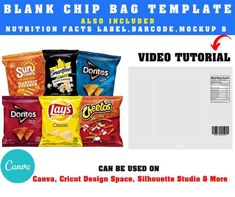 Shop blank product labels for laser and inkjet printers in a variety of material/color options. Blank Chip Bag Template - Payhip