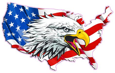United States American Flag Eagle Head Decal Sticker Etsy Uk