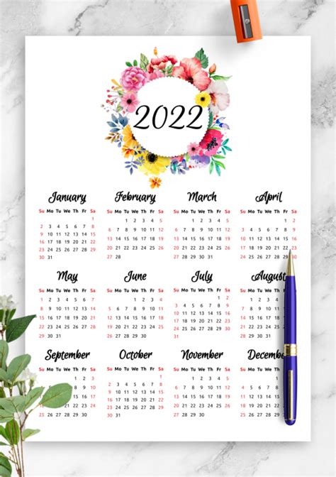 Printable Calendar 2022 Vertical Salesmaio