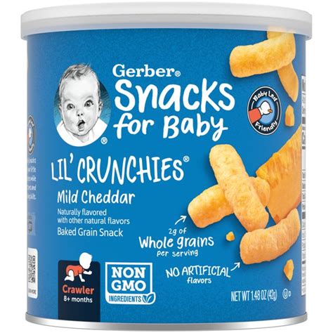 Gerber Snacks For Baby Lil Crunchies Mild Cheddar Baked Corn 148 Oz