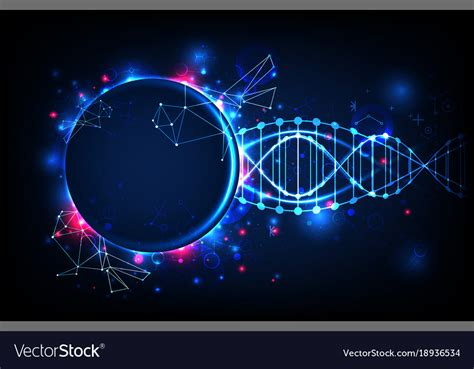 Science Template Wallpaper Or Banner With A Dna Vector Image