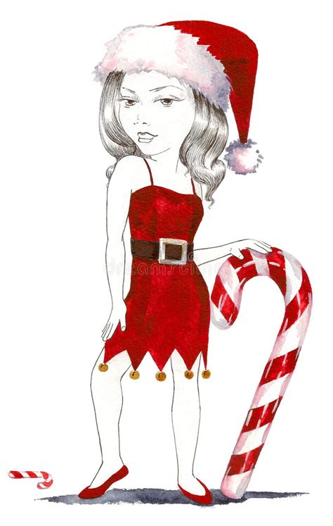 Girl Candy Cane Stock Illustrations 694 Girl Candy Cane Stock