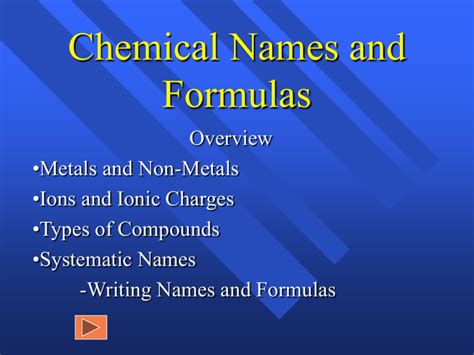Powerpoint Presentation Chemical Names And Formulas