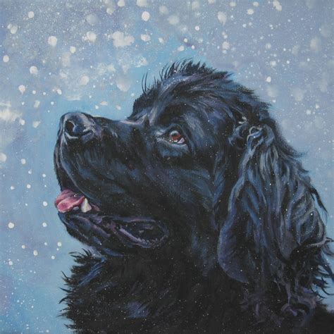 Newfoundland Dog Art Print Canvas Print Of La Shepard Painting