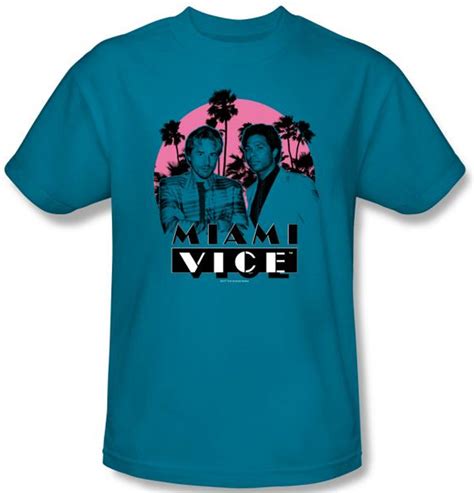 Miami Vice T Shirt Dont Do Anything Stupid Adult Turquoise Tee Shirt Miami Vice Shirts