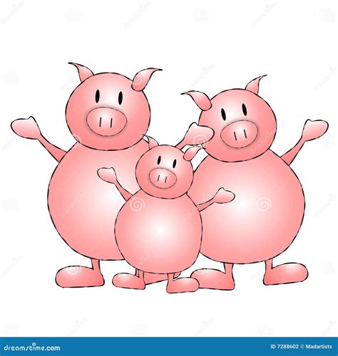 Three Little Pigs Cartoon Stock Photography Image 7288602