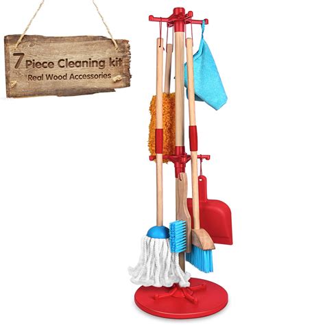 Wooden Kids Detachable Cleaning Tool Set Toys Children Cleaning Toys 7