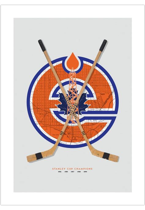 Edmonton Oilers Inspired Hockey Art Poster From Manmade Art Nhl Hockey