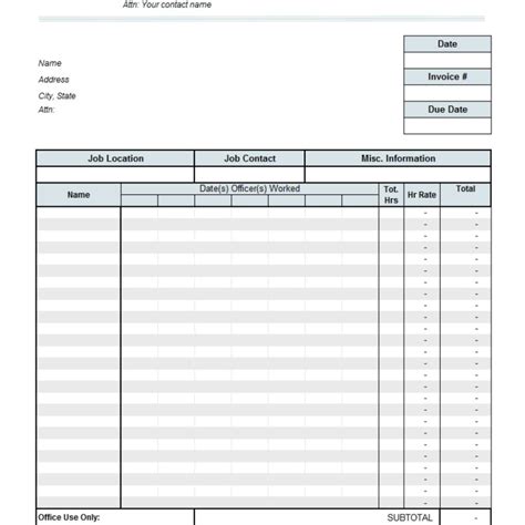 Timesheet Invoice Template Ad Free Invoice Template For Small
