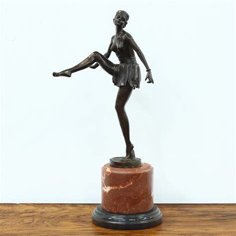 Art Deco Style Dancing Girl Bronze Unknown Vinterior