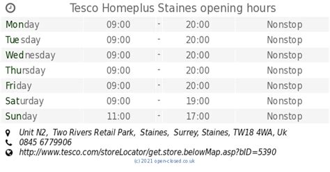 Tesco Homeplus Staines Opening Times Unit N2 Two Rivers Retail Park