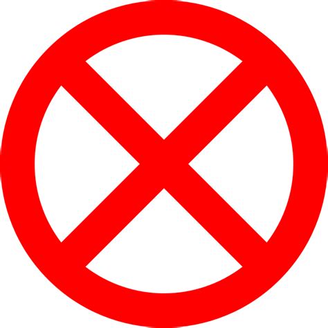 No Sign X By Skotan Red Circle With Diagonal Cross Intended As An