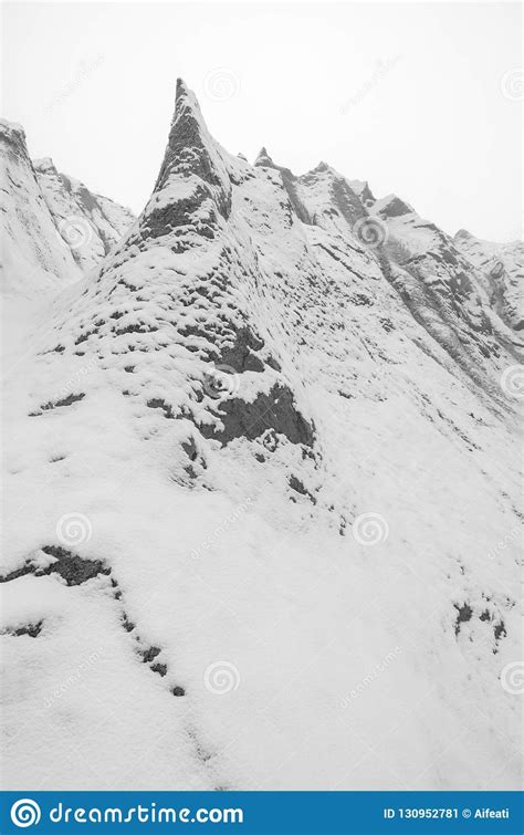 Dramatic Mountain Landscape Black And White Image Stock Image Image