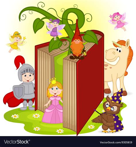 Book With Characters From Fairy Tales Royalty Free Vector