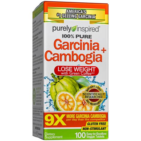 purely inspired 100 garcinia cambogia weight loss with green coffee extract 100ct pill
