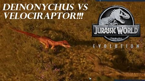 Deinonychus Vs Velociraptor Fighting In Jurassic World Evolution