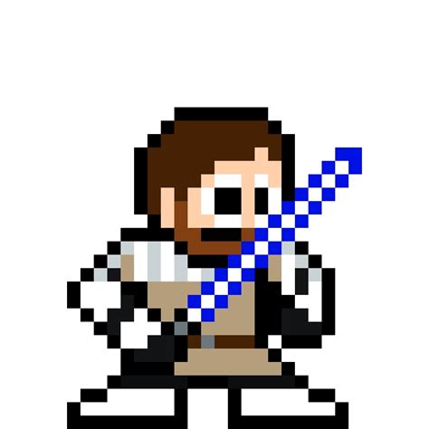Obi Wan Kenobi Pixel Art Pixel Drawing Star Wars Trilogy