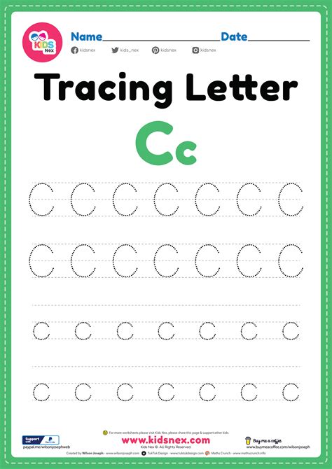 Free Printable Preschool Worksheets Tracing Letters C Annialexandra