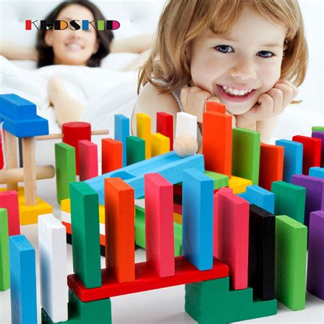 120pcs 12 Color Authentic Standard Wooden Dominoes Quality Of Infants