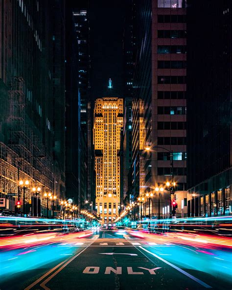 Street City Traffic Night Lights Hd Phone Wallpaper Peakpx
