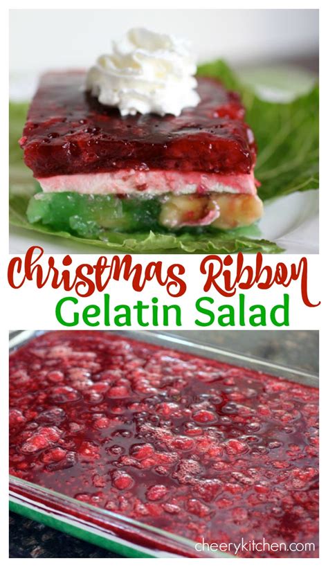 1 3 oz lemon jello 1 3 oz raspberry jello 2 cups hot water, separated 1 8 oz. Christmas Ribbon Gelatin Salad