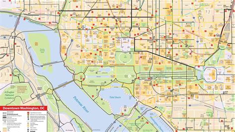 The washington tourist area is relatively small. Washington D.C. map
