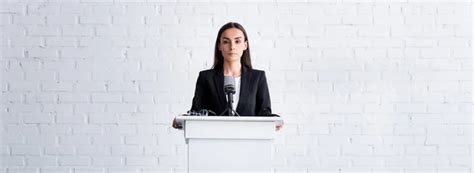 Worried Lecturer Suffering Glossophobia Holding Napkin Forehead While