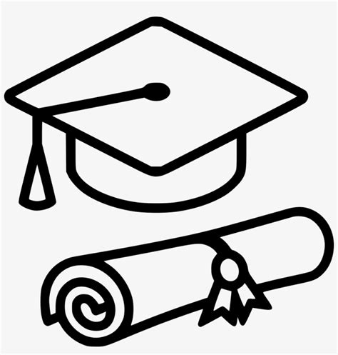Grad Cap Png Doodle Graduation Hat And Diploma Drawing Png Image