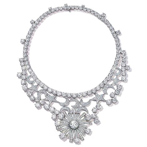 Tiffany And Co Schlumberger® Stars And Moons Necklace In Platinum With A Round Brilliant Diamond