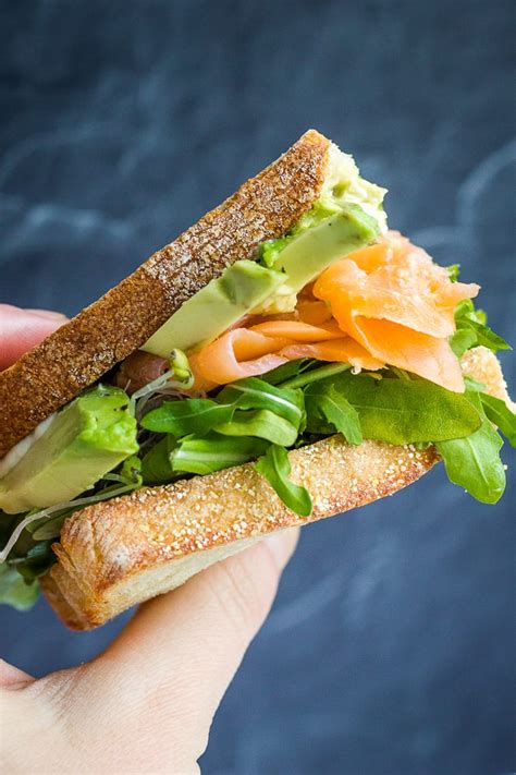 The salmon mixture can be made up to 3 days in advance. Smoked Salmon Sandwich with Avocado & Pesto {Gluten-Free ...
