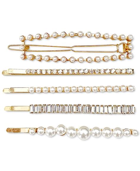 Inc International Concepts 5 Pc Gold Tone Crystal And Imitation Pearl