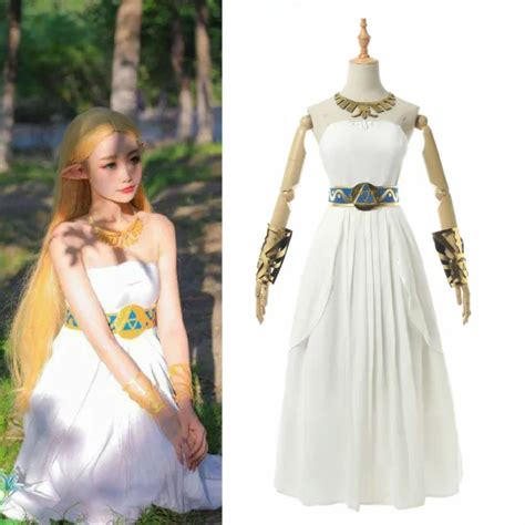 Legend Of Zelda Breath Of The Wild Princess Zelda Cosplay Costume Gown