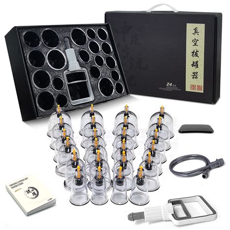 Cupping Set 24 Cups Professional Chinese Acupoint Cupping Therapy Set With Pump Suction Cups For