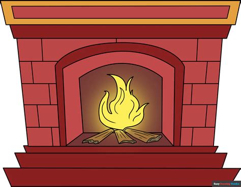 How To Draw A Fireplace Really Easy Drawing Tutorial
