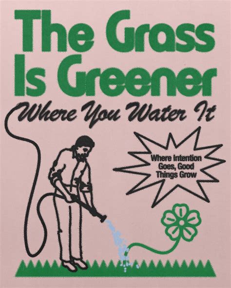 Grass Is Greener Poster Sidewalk Flowers