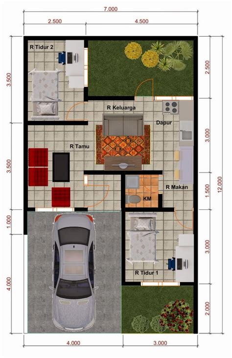 23 desain garasi mobil minimalis dengan pintu samping rumah ndik home. 10 Contoh Denah Rumah Type 45 1 & 2 Lantai - Lamudi