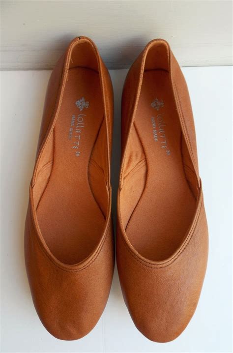 Maya Tobacco Brown Leather Ballet Flats Womens Leather Etsy Canada