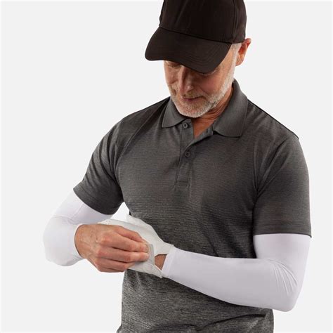White Arm Sleeves Men Upf 50 Arm Sleeves Cricket Sleeves Golf Sleeves Crazyarms