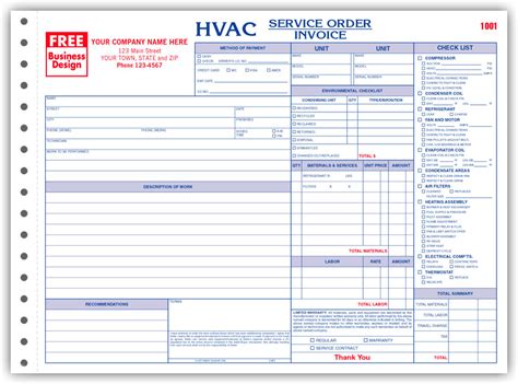 It helps regulate the climate in a unit or home. Work Order Forms: Plumbing & HVAC Work Order/Invoices