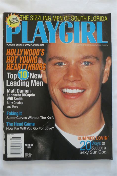 Playgirl Magazine August 1998 Beautiful Matt Damon On The Cover