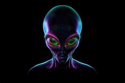 Premium Ai Image Alien On Black Background